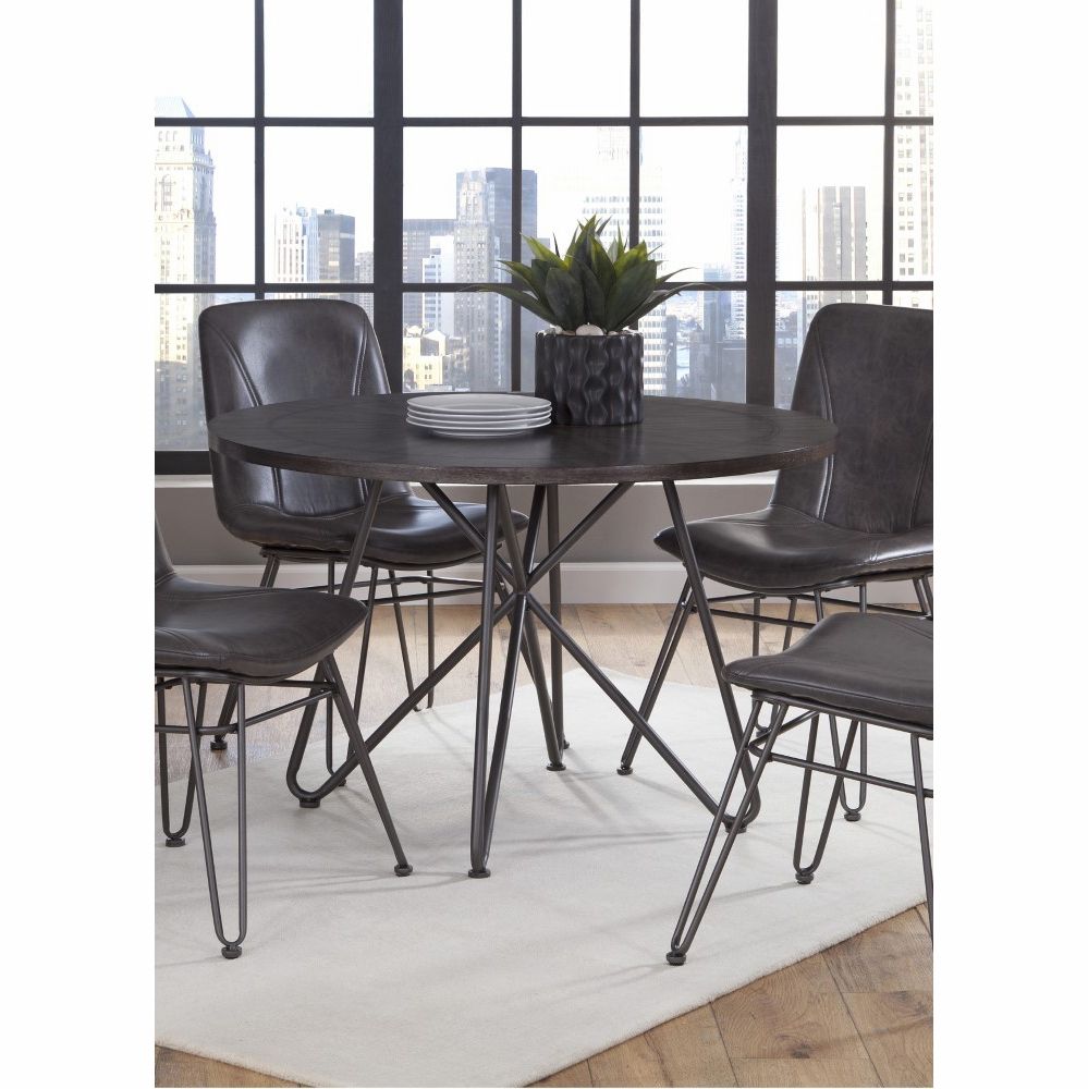 Steve Silver – Derek Round Dining Table – Dk450Tb In Most Popular Silver Dining Tables (View 2 of 15)