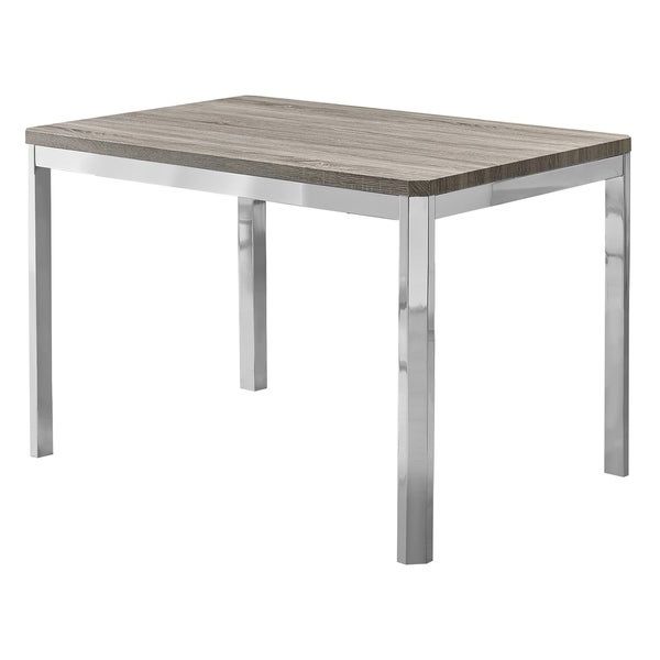 Trendy Shop Dark Taupe Chrome Metal 32 Inch X 48 Inch Dining Within Chrome Metal Dining Tables (View 11 of 15)