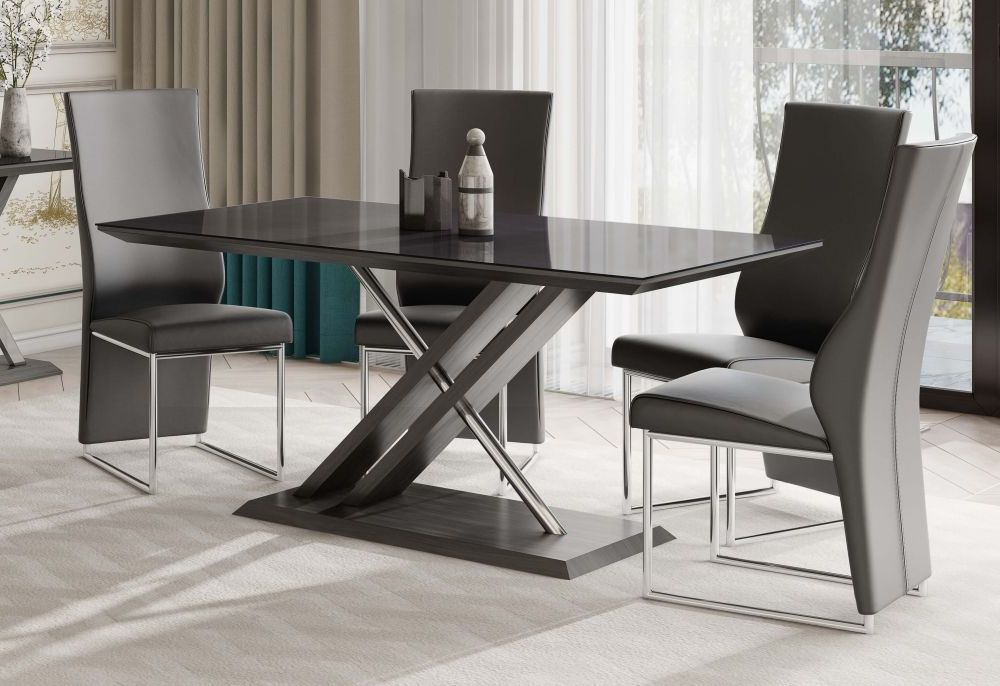 Valencia Black & Walnut Glass Dining Table – Lycroft Interiors Within Favorite Dark Walnut And Black Dining Tables (View 13 of 15)