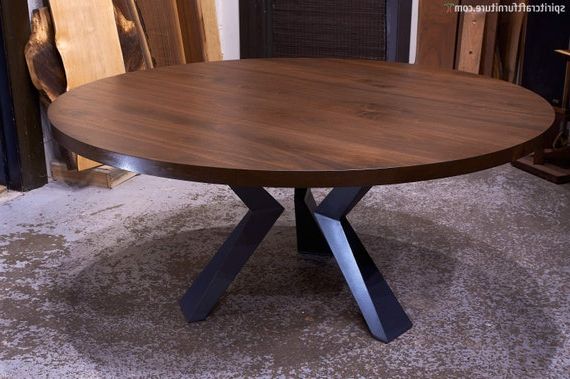 Walnut Tove Dining Tables In Favorite Round Walnut Dining Table W/ Steel Legs Custom Made To (View 11 of 15)