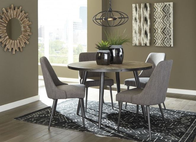 Well Known Coverty Light Brown Round Dining Room Set From Ashley Regarding Light Brown Dining Tables (View 7 of 15)