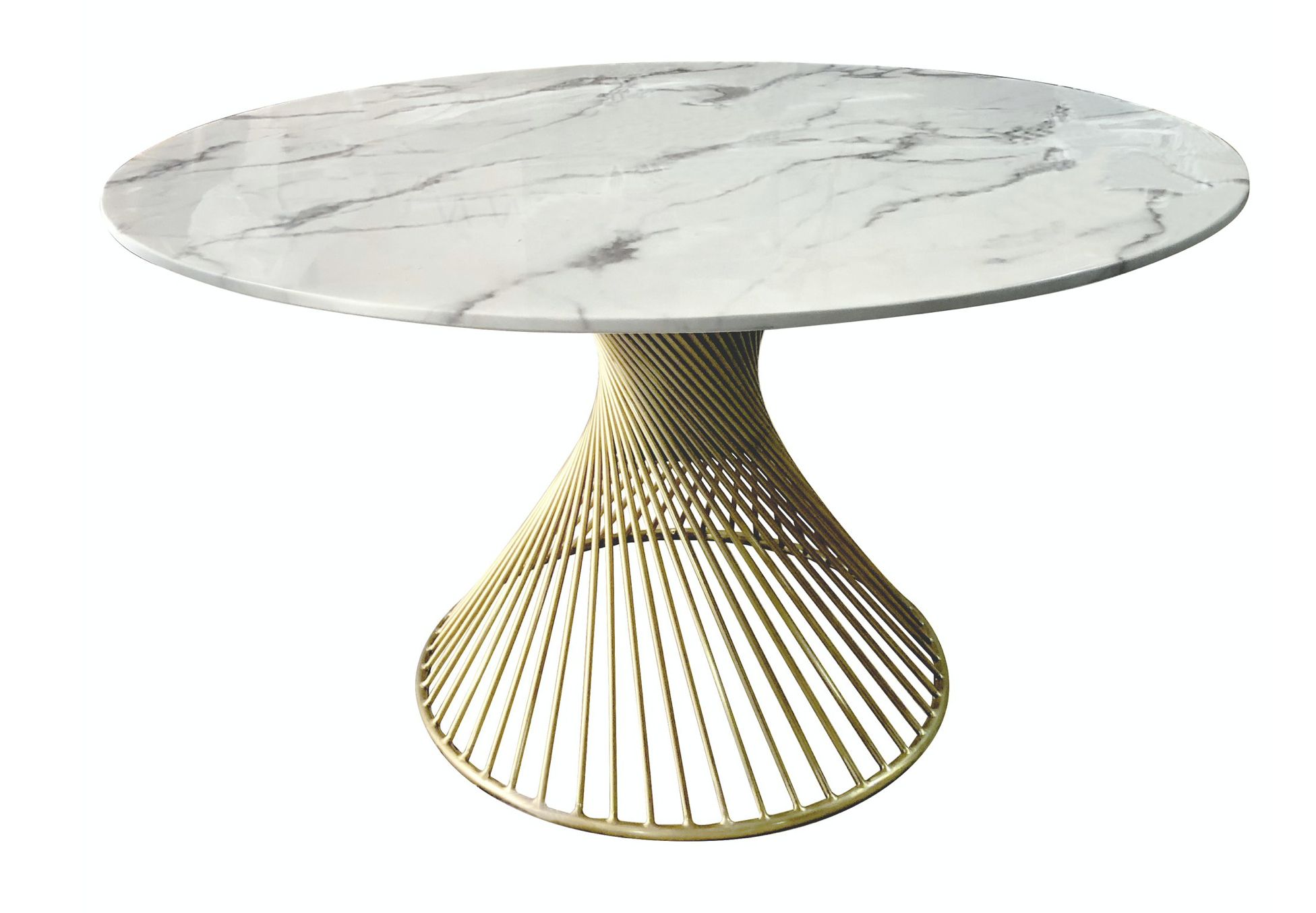 Well Known Gold Dining Tables Regarding Buy Luxury Luxe Kasos Gold Twirl Marble Round Dining Table (View 10 of 15)