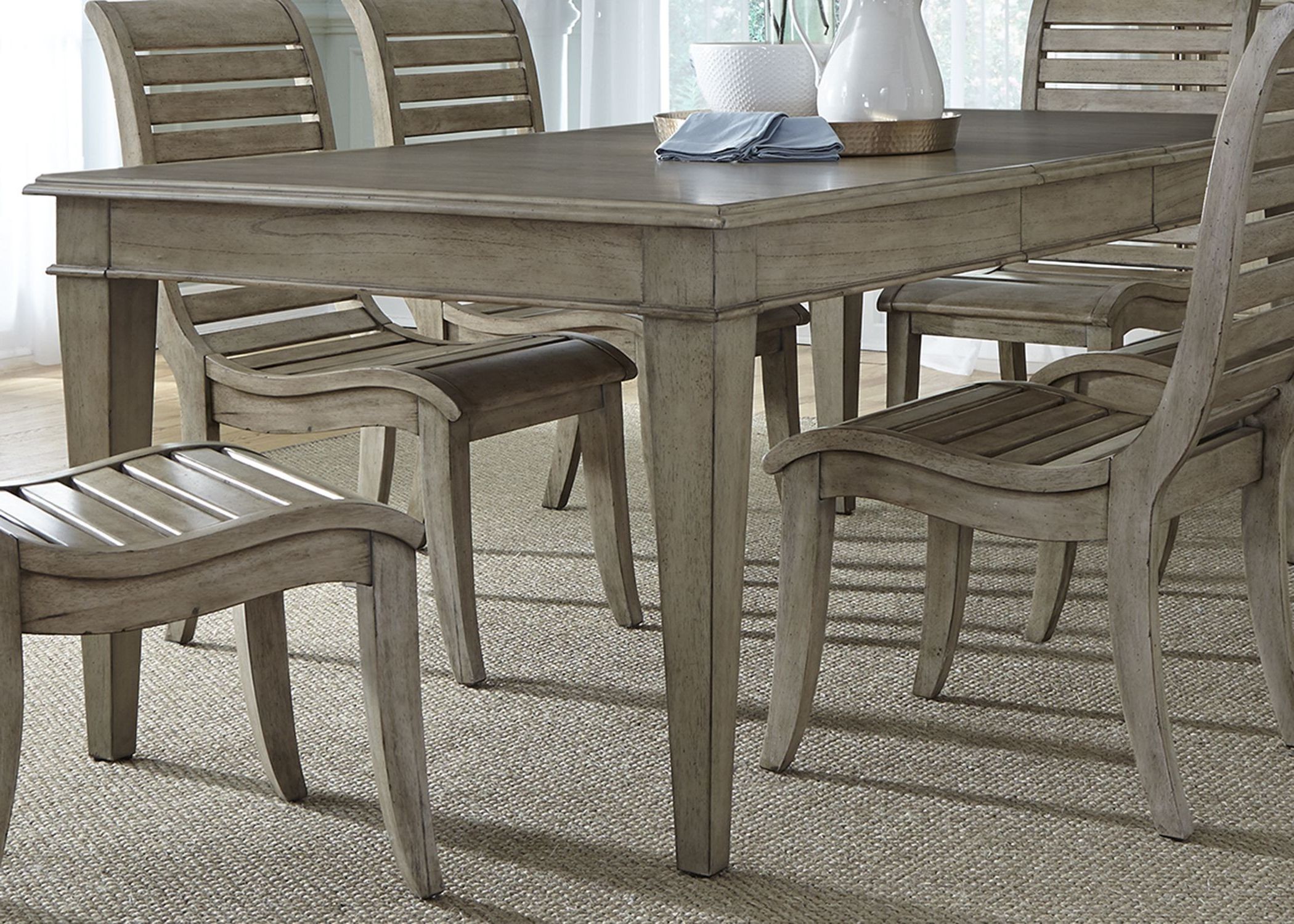 Well Known Natural Rectangle Dining Tables Within Grayton Grove Driftwood Extendable Rectangular Leg Dining (View 11 of 15)