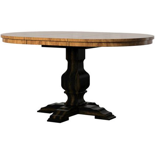 Weston Home 40  60" Oval Wood Dining Table With Leaf, Oak Within Well Known Round Pedestal Dining Tables With One Leaf (View 8 of 15)