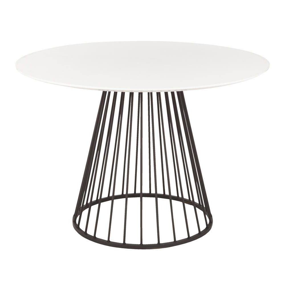 White And Black Dining Tables With Most Up To Date Lumisource Canary White And Black Round Dining Table Dt (View 14 of 15)