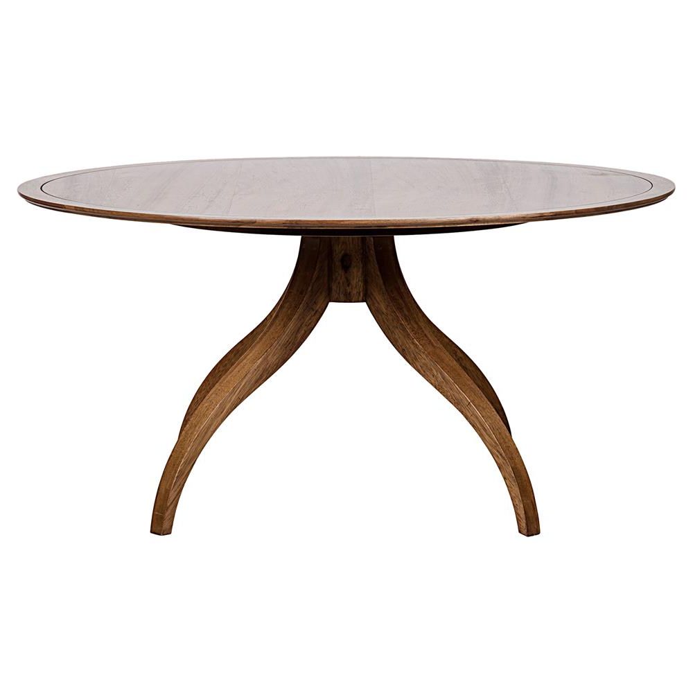 Widely Used Noir Vera Mid Century Dark Brown Walnut Round Dining Table Pertaining To Dark Brown Round Dining Tables (View 13 of 15)
