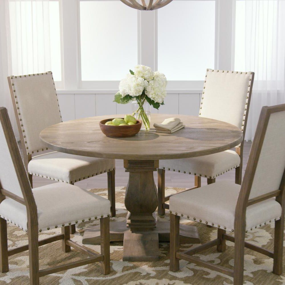 Widely Used Vintage Brown 48 Inch Round Dining Tables Inside Home Decorators Collection Aldridge Antique Grey Dining (View 7 of 15)