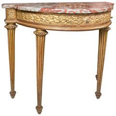 18Th Century Giltwood Marble Top D Shaped Console Table With Most Up To Date Marble Top Console Tables (View 4 of 15)