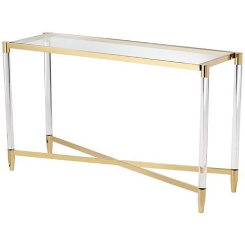 2 Piece Modern Nesting Console Tables Intended For 2019 Stefania 50" Wide Gold And Acrylic Modern Console Table (View 12 of 15)