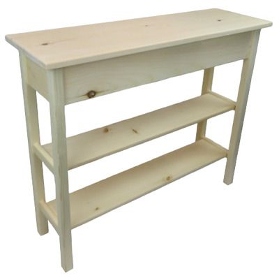 2 Shelf Console Tables Pertaining To Current 36" Unfinished Pine Shaker Console Sofa Hall Wall Table (View 1 of 15)