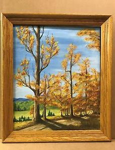 2017 Landscape Wall Art In Fall Trees Autumn Country Road 20X24 Landscape Oil (View 13 of 15)