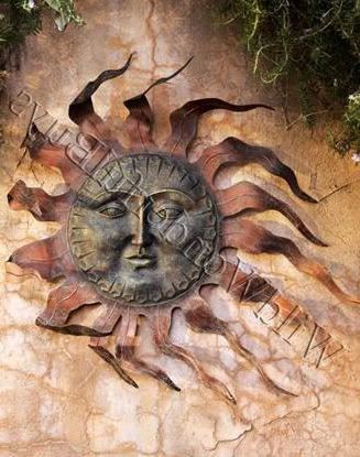 2017 Sun Wall Art Regarding Large Copper Outdoor Sun Face Wall Art Garden Decor (View 7 of 15)