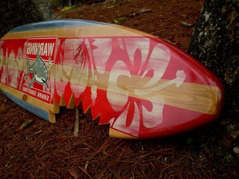 2017 Surfing Wall Art With Regard To Horizontal Sharkbite Red Vintage Surfboard Wall Art Solid (View 4 of 15)