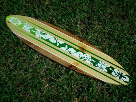 2017 Tropical Wood Wall Art For Green Tropical Wood Surfboard Wall Artwork Solid Wood Surf (View 13 of 15)