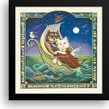 2018 Amazon: Derstine – The Owl And The Pussycat 26X26 Throughout The Owl Framed Art Prints (View 14 of 15)