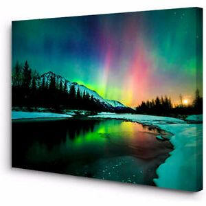 2018 (Framed) Colorful Natural Aurora Landscape Wall Art On Within Landscape Wall Art (View 8 of 15)