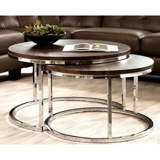 2019 2 Piece Round Console Tables Set In Shop Mergot Modern Chrome 2 Piece Cocktail Round Nesting (View 1 of 15)