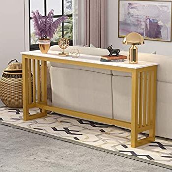 2019 Amazon: Tribesigns Sofa Entry Table, 3 Tier Gold Pertaining To Modern Console Tables (View 7 of 15)