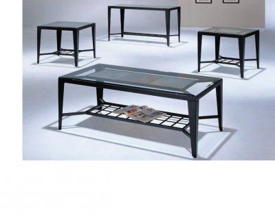2019 Black Finish Modern 3 Pc Coffee Table Set W/Optional Sofa In Dark Coffee Bean Console Tables (View 1 of 15)