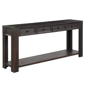 2019 Black Wood Storage Console Tables With Regard To Calvin 64" Console Table In  (View 14 of 15)