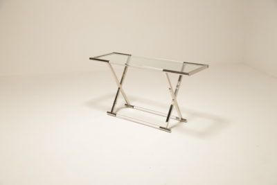 2019 Mid Century Italian Chrome & Glass Console Table (View 11 of 15)