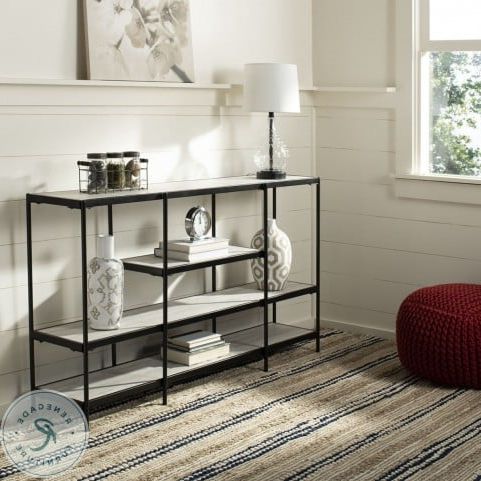 2019 Petra Beige And Matte Black 3 Tier Console Table From For 3 Tier Console Tables (View 1 of 15)