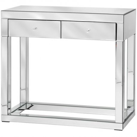 2020 Chrome And Glass Modern Console Tables In Luxor Mirror / Glass Console Table – Forever Furnishings (View 9 of 15)