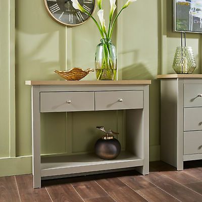 2020 Gray Wood Black Steel Console Tables Within Grey Oak Console Table 2 Drawer Telephone Table Metal (View 1 of 15)