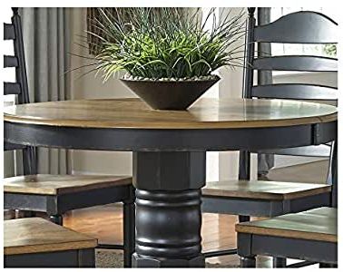 2020 Honey Oak And Marble Console Tables Within Springfield Ii Honey And Black Oval Pedestal Dinette Table (View 14 of 15)