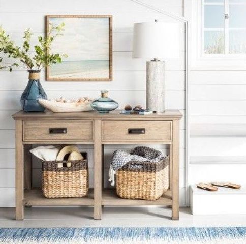 2020 Natural And Caviar Black Console Tables Throughout 25 Ideas To Style A Beach Or Coastal Console – Digsdigs In (View 14 of 15)