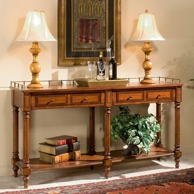 2020 Sofa Console Table In Plantation Cherry – Butler Furniture Pertaining To Mirrored Modern Console Tables (View 5 of 15)