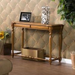 2020 Warm Pecan Console Tables Pertaining To Fredricksburg Pecan Sofa Table – Overstock –  (View 2 of 15)