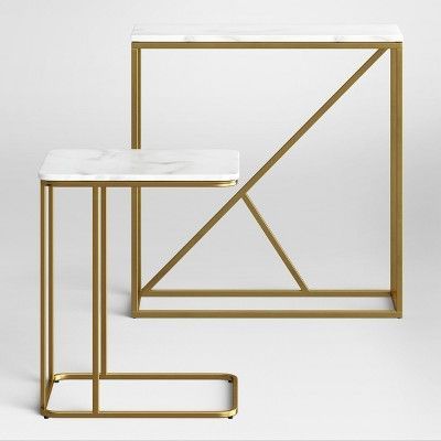 2020 White Marble Gold Metal Console Tables Regarding Highfield C Table White Marble – Project 62™ : Target (View 4 of 15)