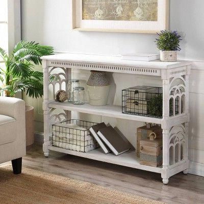 3 Tier Console Tables In Most Recently Released 3 Tier Console Table Distressed White – Stylecraft (View 2 of 15)