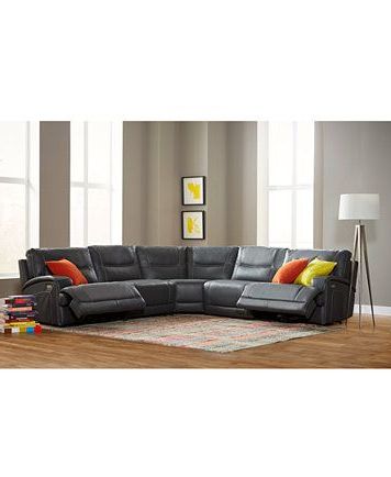 5 Piece Console Tables Inside Most Current Caruso Leather 5 Piece Power Motion Sectional Sofa (View 1 of 15)