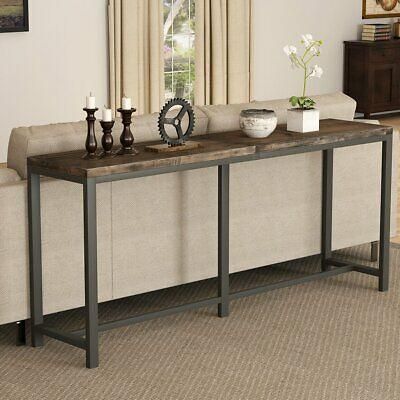 70 Inch Extra Long Solid Wood Console Table Within Fashionable Metal And Oak Console Tables (View 12 of 15)