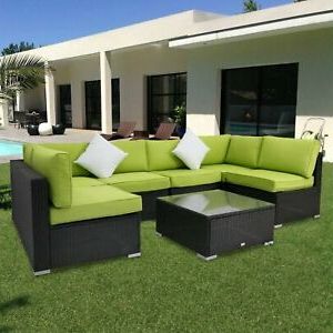 7Pc Outdoor Wicker Sofa Set Patio Rattan Sectional Within Favorite Wicker Console Tables (View 6 of 15)