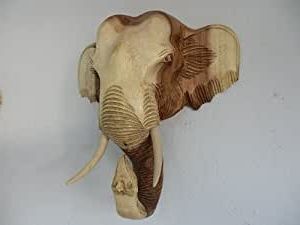 Amazon: Asian Elephant Wood Rain Tree Head Mount Intended For Well Liked Nature Wood Wall Art (View 15 of 15)