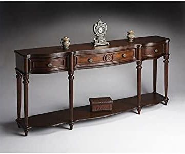 Amazon: Beaumont Lane Console Table In Cherry: Kitchen With Best And Newest Heartwood Cherry Wood Console Tables (View 3 of 15)