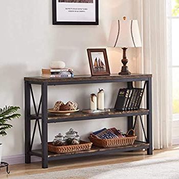 Amazon: Bon Augure Industrial Console Sofa Table, 3 Pertaining To Well Liked 3 Tier Console Tables (View 12 of 15)