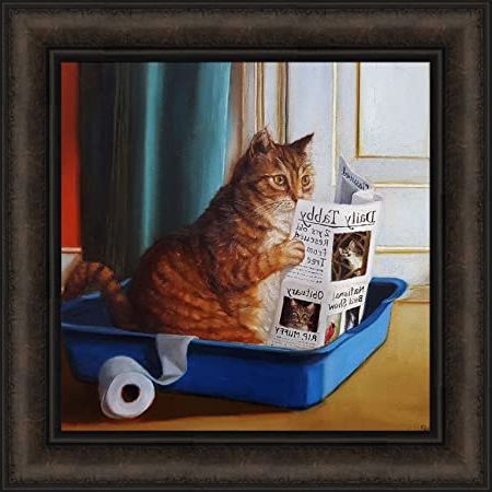Amazon: Home Cabin Décor Kitty Thronelucia Regarding Widely Used Minimalism Framed Art Prints (View 5 of 15)