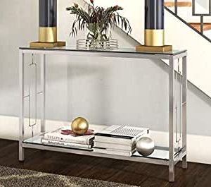 Amazon: Narrow Console Table  Entry Tables For Intended For Well Liked Glass And Pewter Oval Console Tables (View 12 of 15)