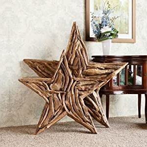 Amazon: Natural Driftwood Branch Star Home Wall Decor For Best And Newest Landscape Wood Wall Art (View 3 of 15)