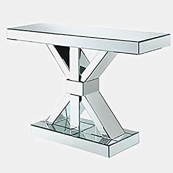 Amazon: Naxos Glass Mirrored Console Table: Kitchen For 2020 Chrome And Glass Modern Console Tables (View 8 of 15)