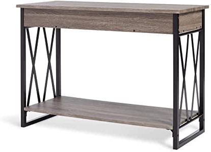 Amazon: Top Quality555 Grey Rustic Modern Console With Regard To Famous Gray Driftwood And Metal Console Tables (View 1 of 15)