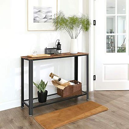 Amazon: Vasagle Console Table, Sofa Table, Metal Frame Within Most Popular Rustic Barnside Console Tables (View 7 of 15)
