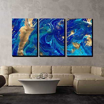 Amazon: Wall26 – 3 Piece Canvas Wall Art – Marbled Throughout Popular Liquid Wall Art (View 13 of 15)
