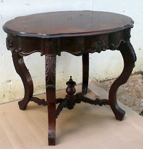 Antique Brass Round Console Tables Regarding Most Recently Released Antique Vintage Old Carved Walnut Wood Wooden Side End (View 14 of 15)