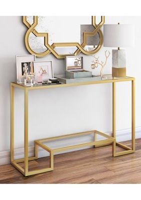 Antique Gold And Glass Console Tables With Regard To Most Current Hinkley & Carter Athena Console Table In Gold In  (View 2 of 15)