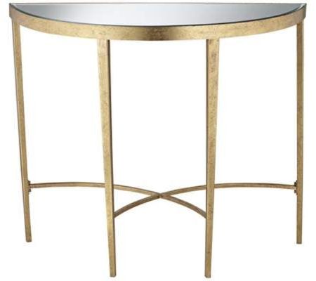 Antique Mirror Console Tables For Most Recently Released Amelia Antique Gold Demilune Console Table (View 6 of 15)